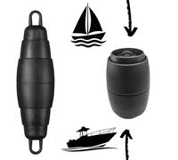 Pop Fender - Accesorio telescópico para barcos, ahorra espacio, para vela, motor, deporte, barcos, yate, casa flotante (negro)