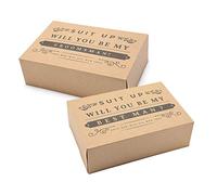 Pop Fizz Designs Caja de regalo para el mejor hombre, juego de caja de regalo para padrino, ¿serás mi padrino? | Will You be My Best Man? | Estilo Kraft (6 unidades)