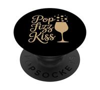 Pop Fizz Kiss Champagne Lover Nochevieja PopSockets PopGrip Adhesivo