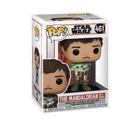 POP Funko Star Wars: The Mandalorian - Mando Holding Grogu | Merchandising Oficial - Figura de Vinilo Coleccionable para Decoración - Regalo Friki de Cumpleaños