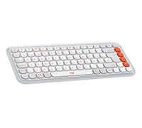 Logitech Pop Icon Keys Teclado inalámbrico Bluetooth, Escritura cómoda, Teclas programables, Cambio fácil Entre hasta 3 Dispositivos, para portátil, Tablet, PC, Disposición QWERTY Español - Blanco