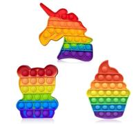 Pop It Fidget Toy, Push Bubble Sensory Explotar, Burbujas Silicona Sensorial Juguete, Educativo de Matemáticas Juguetes Antiestres Popit para Aliviar el Estrés y la Ansiedad(3pcs)