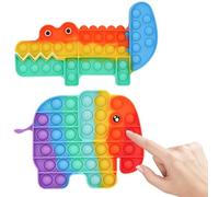 Pop It Fidget Toys, 2 Pcs Juguetes Antiestres Niños, Push and Pop Bubble Fidget Toy, Juguetes Sensoriales para Apretar, Regalos Cumpleaños Regalos para Fiestas, para Adultos y Niños