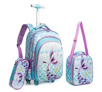 Pop It Fidget Toys - Bolsa de ruleta de 16 pulgadas para escuela, niña, primaria, para niños, diseño de unicornio, burbujas y squeeze, para guardería, Sirena - Azul, 42 x 30 x 19 cm, Moderno