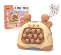 Pop It Game Machine FaJoek Pop Light Up Games, Electronic Popping Game, Juego de Burbujas de Empuje, Quick Push Burbujas Juego Consola, Quick Push Pop Game It Fidget Toys Pro (Brown)