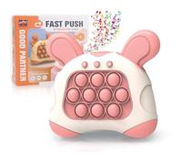 Pop It Game Machine FaJoek Pop Light Up Games, Electronic Popping Game, Juego de Burbujas de Empuje, Quick Push Burbujas Juego Consola, Quick Push Pop Game It Fidget Toys Pro (Pink)