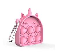 Pop It Llavero Unicornio - Juguete antiestrés sensorial de silicona - Fidget Toy para niños, adultos, autismo, TDAH - Mini Pop It Unicornio rosa (unicornio, 20, igual)