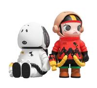 POP MART Mega Space Molly 100% Charlie Brown & Snoopy de Acción Popular Figura Coleccionable y Adorable Juguete Artístico Regalo Creativo 2 in 1 Box