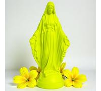 Pop Mary, Estatua Moderna de la Virgen María, Figurina Decorativa de Resina, Regalo Único de Colección (Amarillo Neón)