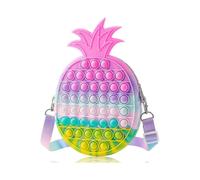 Pop Pineapple Purse Bag Fidget Toys for Girls, Big Rainbow Pop Fidget Bag, Colorful Push Bubble Stress Relief Sensory Toys, Handbag Best Birthday Gift