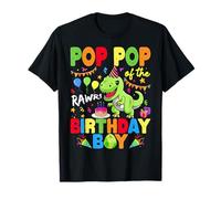 Pop Pop del Cumpleaños Dinosaurio T-Rex RAWR Camiseta
