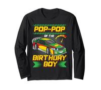 Pop-Pop of The Birthday Boy Race Car Party Family Matching Manga Larga