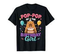 Pop-Pop of The Birthday Girl Cute Capybara Family Party Camiseta