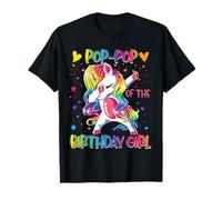 Pop-Pop of The Birthday Girl Unicorn Family Matching Party Camiseta