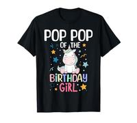 Pop Pop of The Birthday Girl Unicorn Girls Family Matching Camiseta