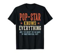 Pop-Star Sabe Todo El Día del Padre Retro Vintage Camiseta