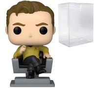 POP Star Trek: The Original Series - Figura de vinilo con diseño de Capitán Kirk en silla Funko Pop! (con funda protectora compatible con caja de pop)