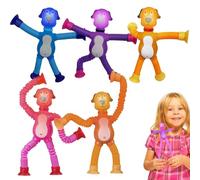 Pop Tube Hundespielzeug, Hund Pop Tube, 5X Animal Saugne -Tasse Spielzeug Teleskope Saugfbecher Pop Sensory Tube Party Gefallen für die recompense der Kinderschule im Alter von 3 bis 5 Kinder