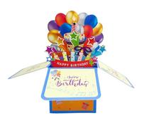 Pop-up Birthday Card, Musical Greeting Cards, Compact Size 6.3x6.89 Inches Folded, Unique Blowable LED Lighting, Foldable Celebration, Perfect for Adults and Kids