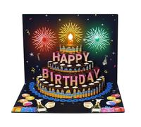 Pop Up Birthday Cards for Women | Pop-Up Birthday Card with LED Lights, Music and Sound Firework Cake | 6-in-1 Birthday Cards for Women, Mens, Kids, Wife, Mom, Husband