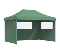 Pop-Up Canopy Tent 3 Side Walls Green Oxford PVC Steel Frame | Plegable segundos, ventanas transparentes, marco acero resistente, uso residencial jardin, facil limpieza