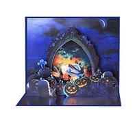 Pop -up Card Halloween - Tarjeta emergente de horror | Tarjeta de Halloween aterradora, tarjeta de cumpleaños 3D espeluznante, Spook House 3 D Pop -Up con sobre, 3D Castle Skeleton Diseño de saludo