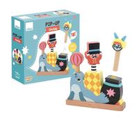 Vilac Juguete de madera Circus Pop-up - Base circo, 3 personajes, desde 18 meses - 8573