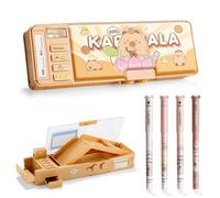 Pop Up Estuche Capybara Multifuncional con Pen Multicolor, Estuche para lápices con Cerradura de combinación, capibara Caja de papelería Organizador de Artículos de Papelería para Niñas y Niños