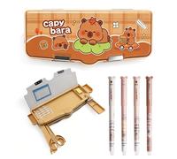 Pop Up Estuche Capybara Multifuncional con Pen Multicolor, Estuche para lápices con Cerradura de combinación, capibara Caja de papelería Organizador de Artículos de Papelería para Niñas y Niños