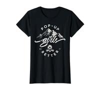 Pop-Up Girls Do It Better Camiseta gráfica económica, Mujer, Negro, S