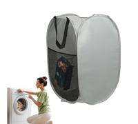 Pop Up Hamper, Mesh Folding Laundry Organizer with Handles and Side Pocket, Portable Dirty Clothes Basket for Bathroom, Dorm, Laundry Room, and Travel Storage Solutions