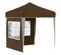 Pop-up Party tent 195x195x245 cm Marrón Oxford Tela | Tejido Oxford fuerte, protección UV, altura ajustable, repelente al agua, marco de acero, diseño plegable, adecuado para