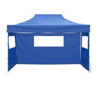 Pop-Up Party Tent 291 x 431 x 315 cm Oxford Fabric Blue with Wheeled Bag | Oxford fabric, steel frame, adjustable height, pop-up design, wheeled storage bag, outdoor gatherings, patio shade