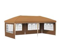 Pop-Up Party Tent with Adjustable Height 575 x 289 x 245 cm, color beige | Marco de acero resistente, UV y lluvia, montaje sin esfuerzo, uso versátil para fiestas y mercados, ajuste en