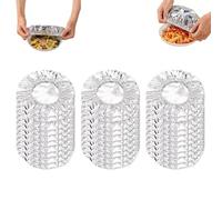 Pop-Up Tin Foil Food Insulation Cover, Aluminum Foil Food Covers, Kitchen Insulation Cover With Elastic Edges,Fruit Cling Wrap, Simple To Use, for Bowls,Pots,Containers (30pcs)