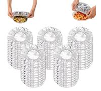 Pop-Up Tin Foil Food Insulation Cover, Aluminum Foil Food Covers, Kitchen Insulation Cover With Elastic Edges,Fruit Cling Wrap, Simple To Use, for Bowls,Pots,Containers (50pcs)