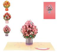 Pop-Up Wildflower Valentine’s Card, 3D Paper Flower Bouquet Greeting Card with Note and Envelopes, Foldable Bouquet Romantic Love Cards Keepsake for All Occasion,Birthday,Valentine Day