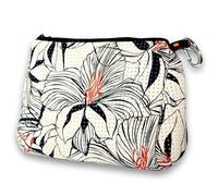 Pop Ups - Bolsa de maquillaje grande con cremallera, de neopreno, lavable a máquina, bolsa organizadora de cosméticos para mujer, Hibisco