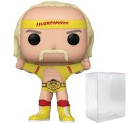 POP WWE: Hulk Hogan Hulkamania con cinturón Funko figura de vinilo (empaquetado con funda protectora de caja compatible), multicolor, 3.75 pulgadas