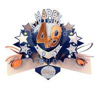 POP204MC49 - Tarjeta de felicitación emergente de 49 cumpleaños con texto en inglés "Happy 49th Birthday"