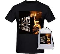 Popa Chubby Big Bad Beautiful Live Unisex 100% Cotton Short-Sleeve T-Shirts Black XXXL