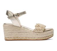 POPA Sandalia con cuña de esparto PopaGarua Yute Oro - Alpargata Mujer con Hebilla - Mujer color: oro talla: 37