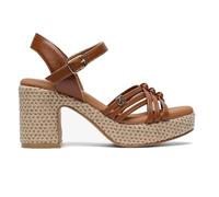 POPA Sandalia de tacón Valvas en cuero para mujer | Rafia y Elegancia - Mujer color: Cuero talla: 38