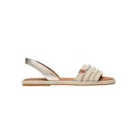 POPA Sandalias planas Menorquina Juncal con Flecos para Mujer en Oro Laminado - Mujer color: Oro talla: 36
