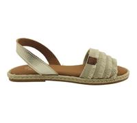 POPA Sandalias planas Menorquina Juncal con Flecos para Mujer en Oro Laminado - Mujer color: Oro talla: 39