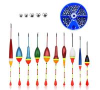 POPAPIE 10 pcs Flotadores de Pesca de Mar con Plomos Pesca Boyas de Pesca de Diferentes Tamaños Bobbers para Pesca Nocturna en El Mar (0.6g/0.8g/1.2g/2.5g/3g/4.5g)