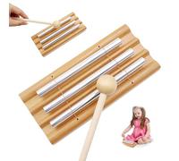 POPAPIE Energy Chime,Energy Carillón,Carillón de Viento de Percusión,Varilla de Sonido de 3 Tonos con Mazo de Madera,Timbre de Percusión Para Niños Yoga Gestión De Aula Kiuiom