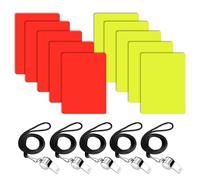 POPAPIE Kit de Tarjetas de árbitro,10pcs Cartas de Árbitro Tarjetas Rojas y Amarillas con 5 Silbato Arbitro,Tarjetas Arbitro Futbol para Juego De FúTbol Escolar