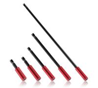 POPAPIE Portapuntas de 5 Piezas Magnético,Extensiones de Puntas de Destornillador de 50/60/100/150/300 mm,Alargadores Magnéticos para Destornillador y Taladro Atornillador,Conexión Rápida