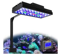 PopBloom 100W Luz LED de Acuario Marino, Iluminación Multiespectrales Marino Regulable para Acuario de Coral, Soporte de Lámpara Incluido, con Controlador Inteligente (1 Lámpara con Kit de Montaje)